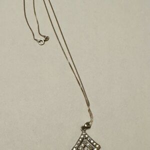 Elegant Silver Initial Pendant Necklace